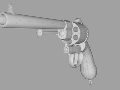 19th Century Revolver France Free 3D model