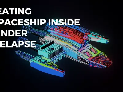 Spaceship 3D Model Created in Blender3D 3D model