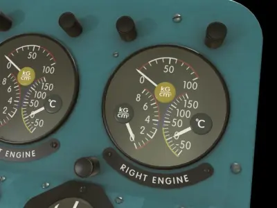 Mi-8MT Mi-17MT Central Panels Board English Low-poly 3D model