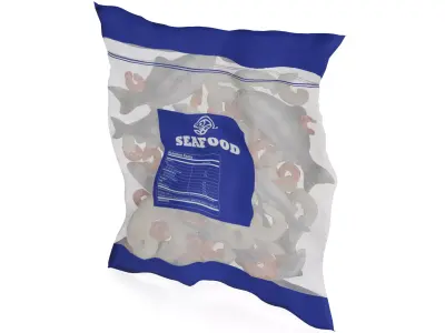Frozen seafood Mixed Seafood Bag 3D model