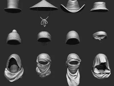 Set of Headwear Part 3 3D model