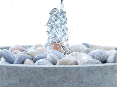 Evita Concrete Pebble Fountain 3D model