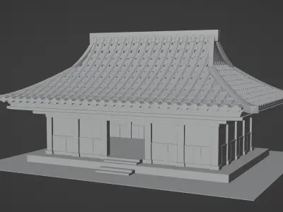 Chinese Siheyuan Low-poly 3D model