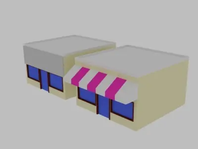 Cartoon Shop Free low-poly 3D model