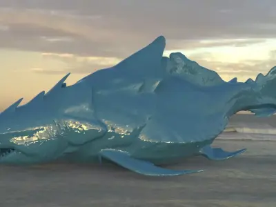 Megalodon Shark  Queen Hybrid Fantasy UVs 3D model