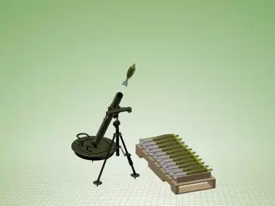 81mm Mortar Free 3D model