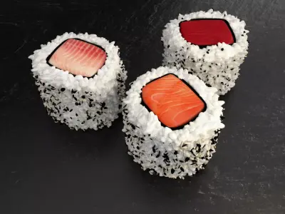 Hosomaki 3 fish sushi 3D model