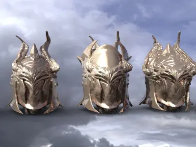 Iron mask helmet collection 5 models 3D model