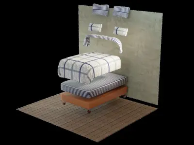 Easy Bed Configurator with separated parts Low-poly 3D model