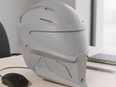 Futuristic Helmet 3D print model purchase