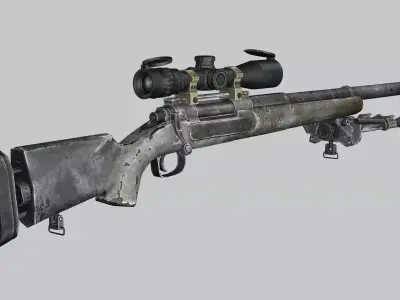 Sniper Denel 5NTW-20 Low-Poly 3D Model Low-poly 3D model purchase
