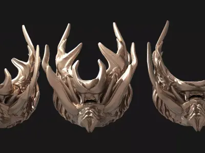 Horned lion masks 3 models  3D model