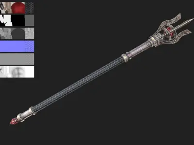 Sacred scepter Low-poly 3D model