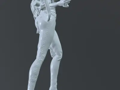 Cyberpunk Female Warrior  HighTech Resin Miniature 3D print model