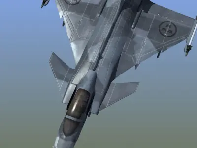 JAS 39 Gripen Low-poly 3D model