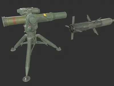 BGM-71 TOW ATGM Low-poly 3D model