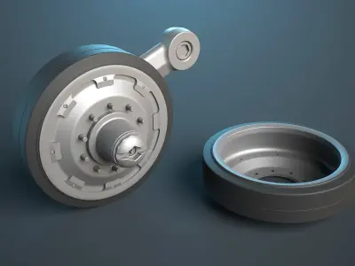 M1 Abrams Tank Wheels 3D model