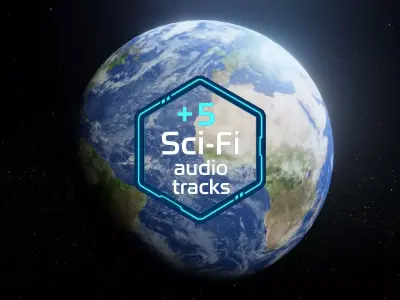 Photorealistic Earth 3D Model 8K Textures and Sci-Fi Music Pack Low-poly 3D model