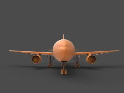 AirbusA320 orange airplane 3D print model