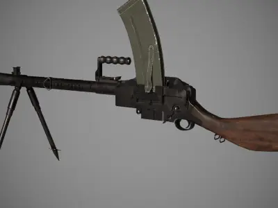Madsen Machine Gun Low-poly 3D model