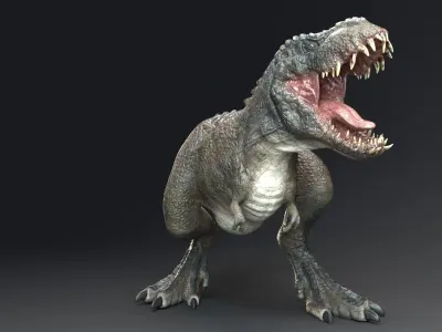 Dinosaur Theropod Rex Model Low-poly 3D model