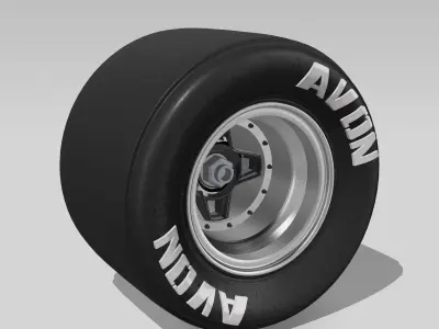 15inch Vintage Racing Wheels 4 Star x3 offsets with Tires 3D print model