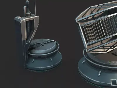 Radar antenna of future sci-fi facilities 3D model