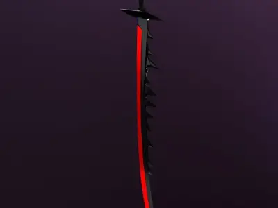 RED thorn sword Low-poly 3D model
