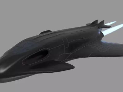 Recon spaceship 3D model Low-poly 3D model