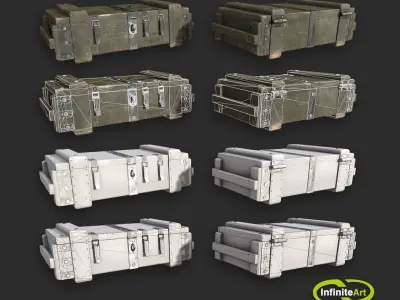 Army Weapons Transport Box Low-poly 3D model