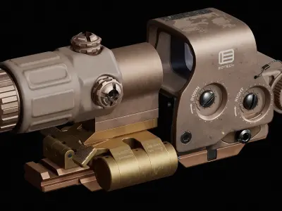 Eotech Exps3 - Wilcox Mount Low-poly 3D model