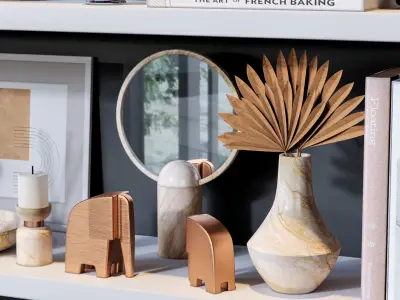 Decorative Beige Set 01 3D model