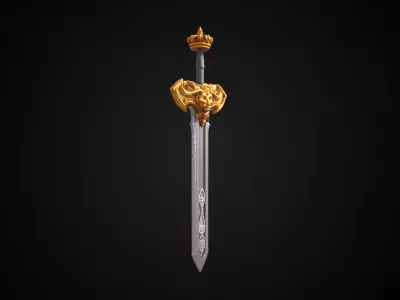Stylized Rohan Sword - Gold Vow - Game Ready 3D model