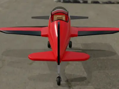 Airplane Rigged Low-poly 3D model