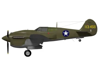 Curtiss P-40 Twin 3D model