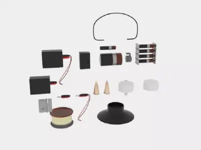Electronic Parts Packs Low-poly 3D model