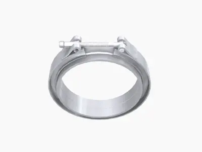 Generic Stainless Steel V-Band clamp Low-poly 3D model