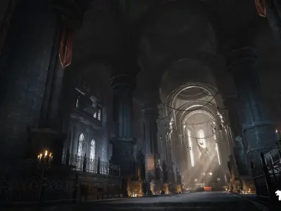 Ancient Cathedral Environment Low-poly 3D model