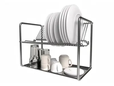 Metal Dish Rack Low-poly 3D model