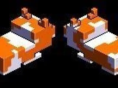 Voxel Orange cat pack  3D model