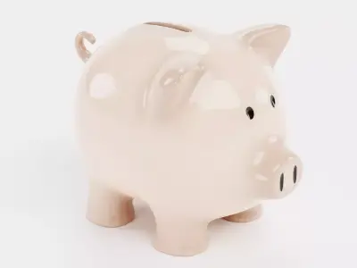 Beige Piggy Bank  3D model