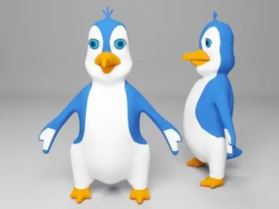 Child penguin Low-poly 3D model