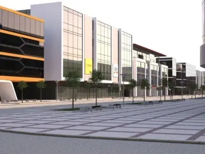 Shopping street - boulevard 3D model