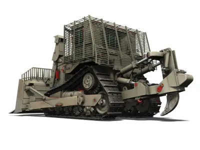 Israeli Armored D9R Bulldozer 3D model