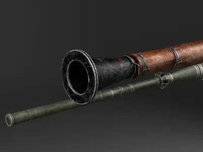 RPG 7 gun with wooden handle 3D model