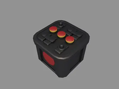 Retro car battery 1950s Low-poly 3D model
