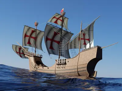 Santa Maria Historic Sailing Ship 3D Model Low-poly 3D model