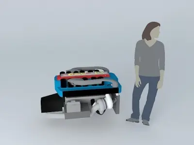 Car engine NEG V12 Free 3D model