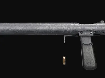 Welrod Mk II Suppressed Pistol Low-poly 3D model