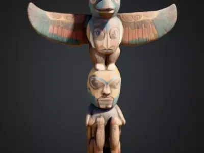 Totem Spirit Sculpture Low-poly 3D model